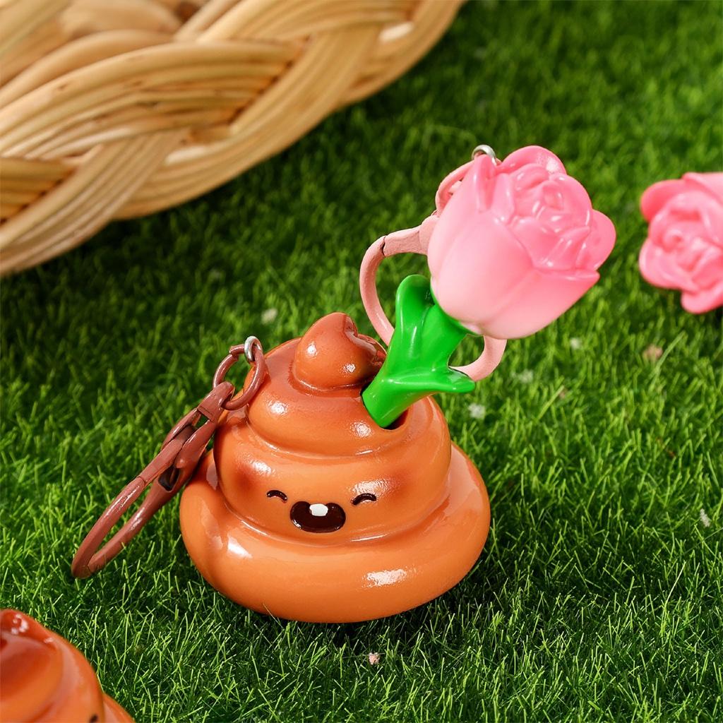 Gantungan Kunci Bag Charm Aksesori Tas Seri Poop Dan Bunga