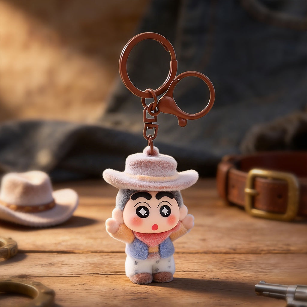 Gantungan Kunci Bag Charm Aksesori Tas Model Shinchan Cosplay Koboi Cowboy