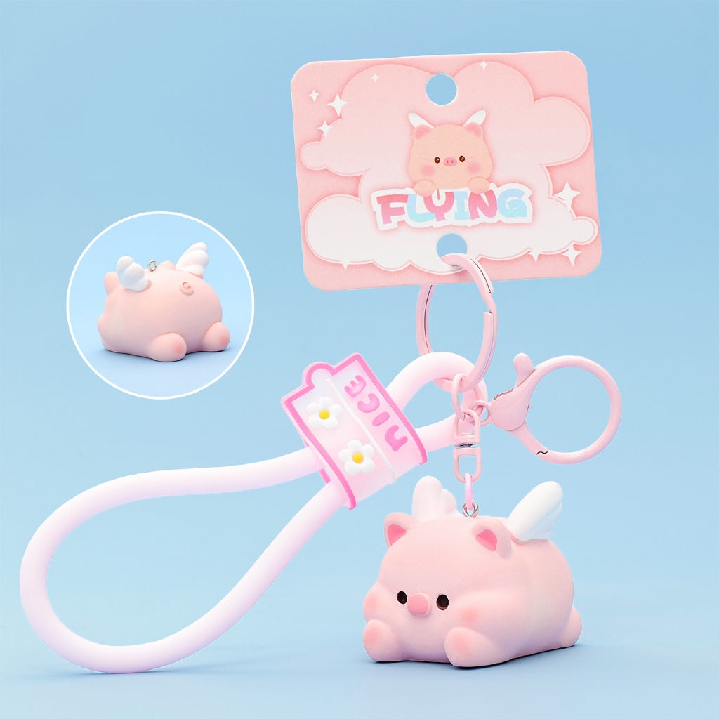 Gantungan Kunci Bag Charm Strap Seri Flying Piggy And Bunny