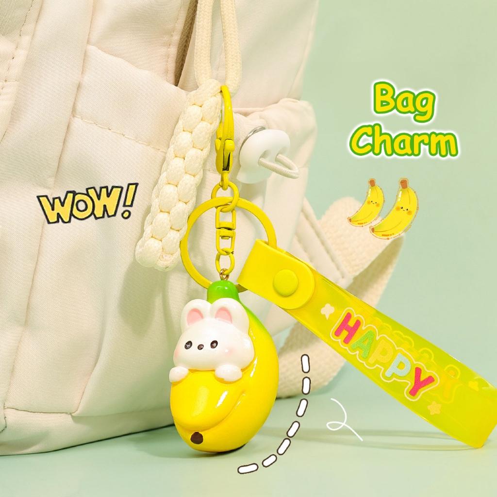 Gantungan Kunci Bag Charm Aksesori Tas Seri Pisang Dgn Strap