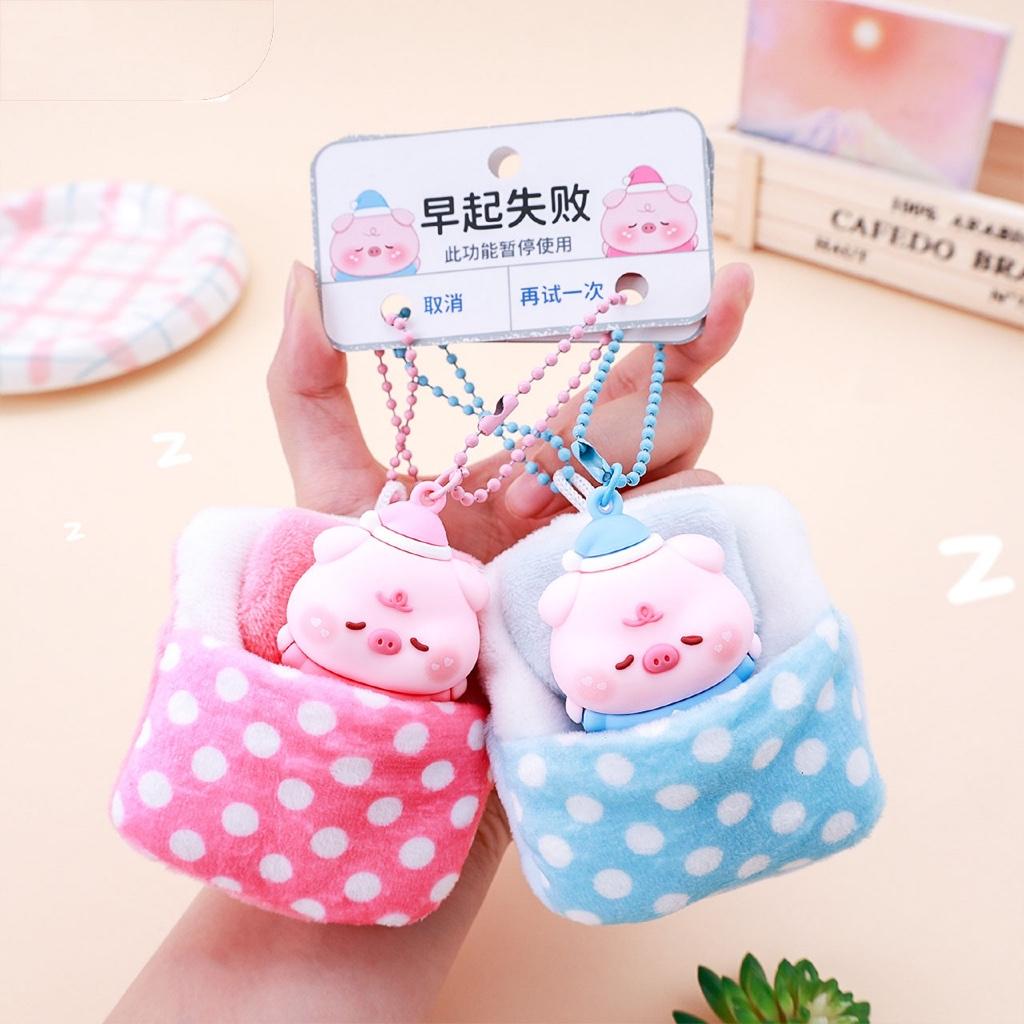 Gantungan Kunci Bag Charm 2 In 1 Set Cute Piggy And Sleeping Bag Aksesori Tas