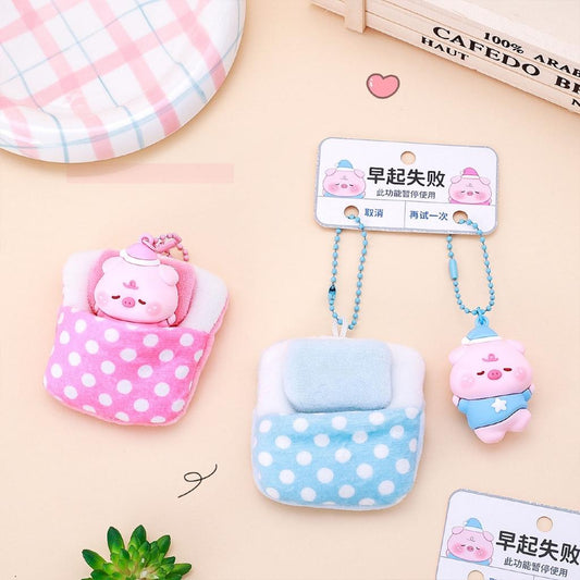 Gantungan Kunci Bag Charm 2 In 1 Set Cute Piggy And Sleeping Bag Aksesori Tas