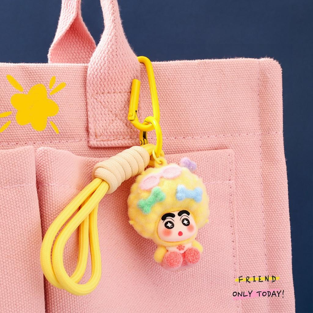 Gantungan Kunci Bag Charm Aksesori Tas Shinchan Kribo Dgn Pita