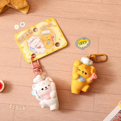 Gantungan Kunci Bag Charm Aksesori Tas Couple Dgn Magnet Seri Kitten Puppy Chef