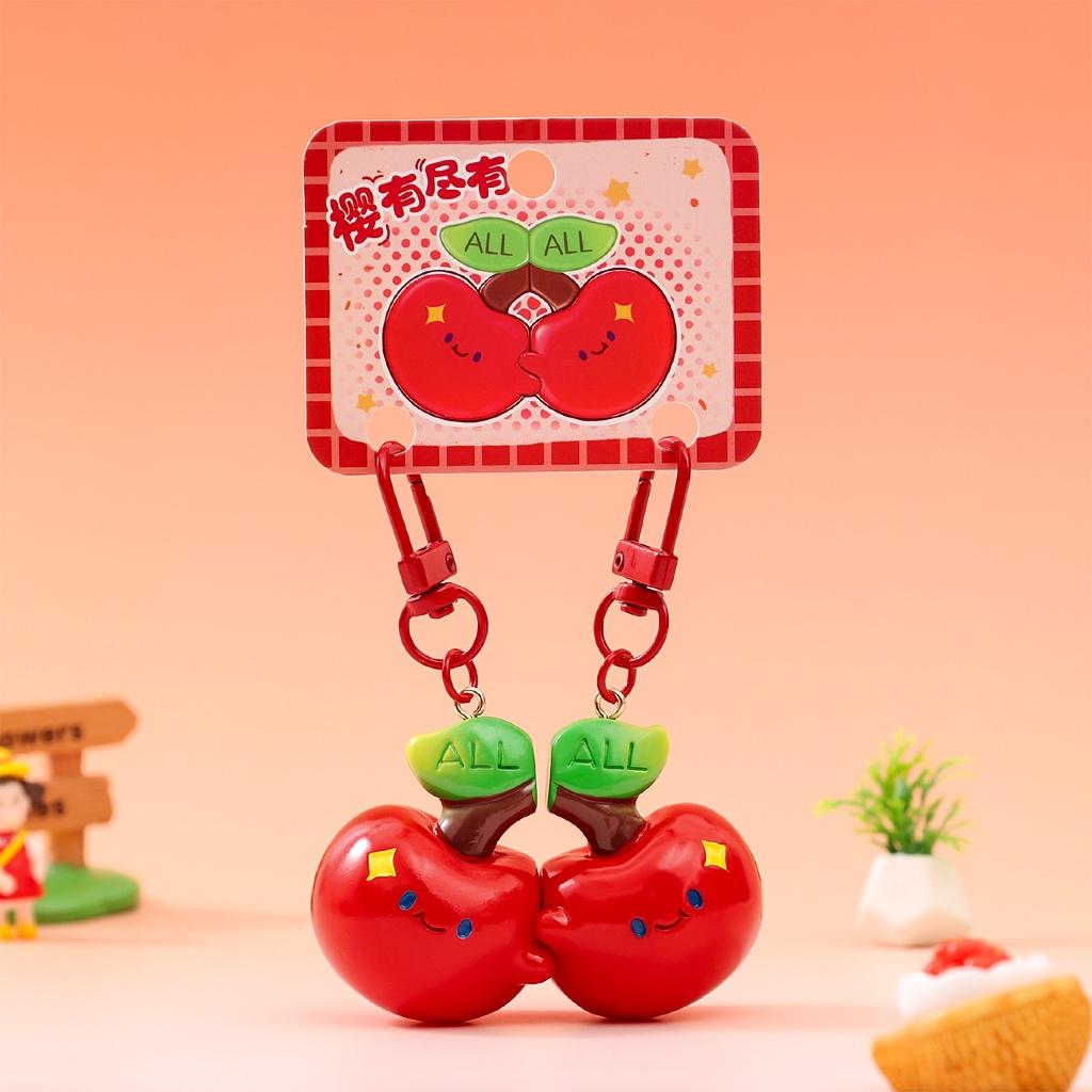 Gantungan Kunci Bag Charm Aksesori Tas Magnet Couple Seri Cherry