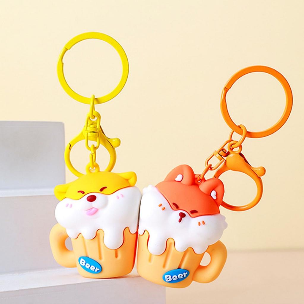 Gantungan Kunci Magnet Couple 1 Set Sepasang Seri Fox And Puppy Drinking Beer