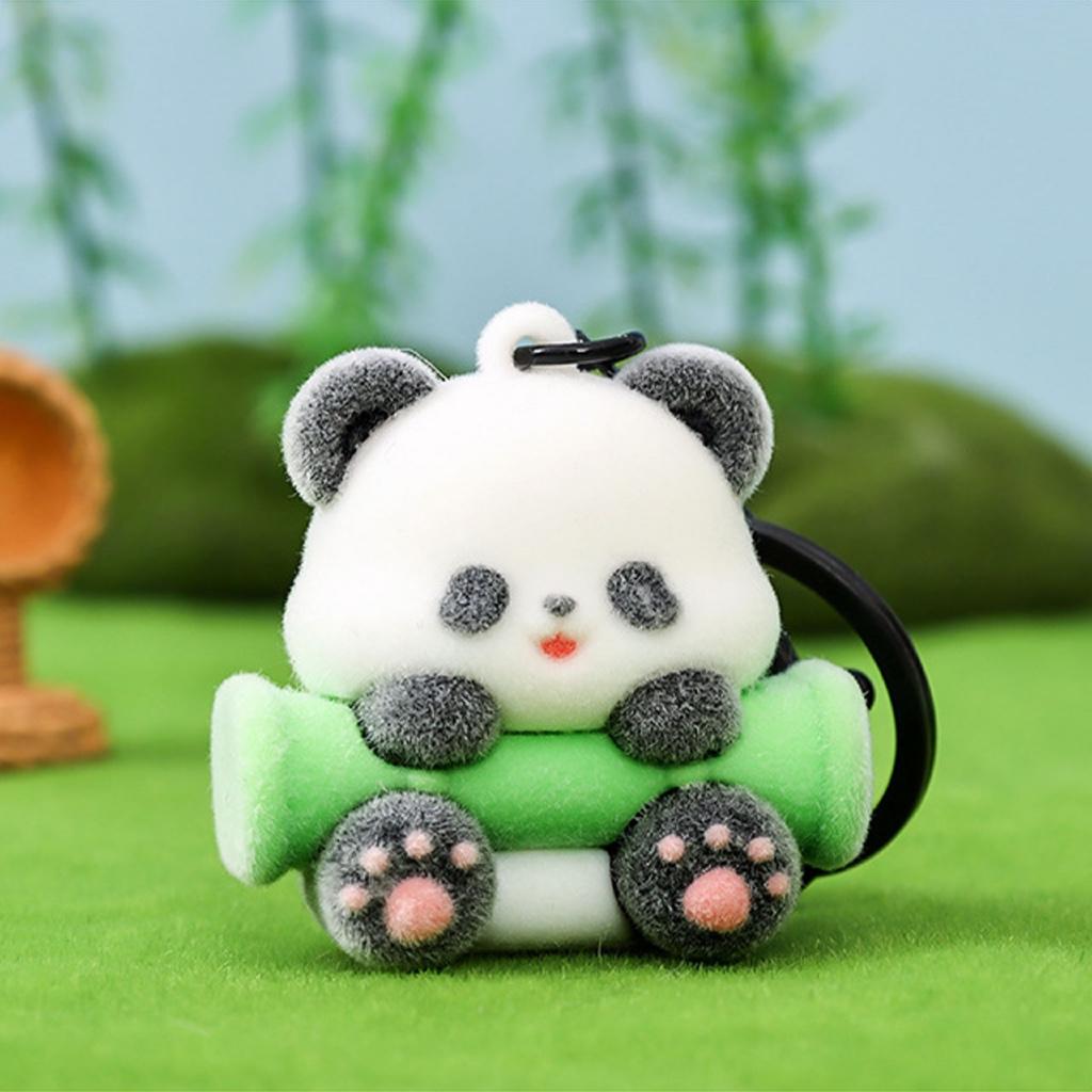Gantungan Kunci Bag Charm Karakter Relaxing Panda in Bamboo Forest Aksesori Tas