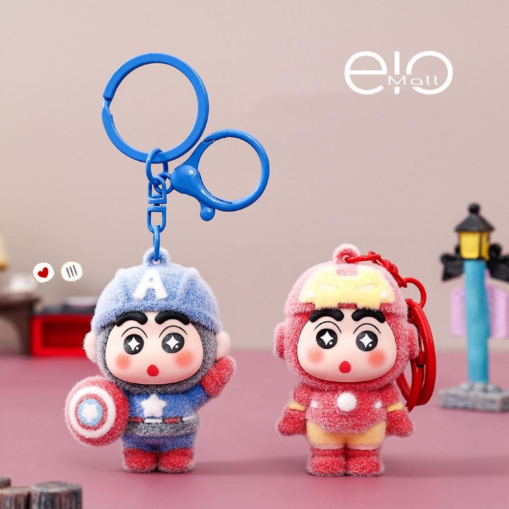 Gantungan Kunci Bag Charm Aksesori Tas Seri Shinchan Kostum Marver Ironman Captain America