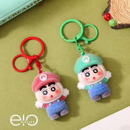 Gantungan Kunci Bag Charm Karakter Kartun Shinchan Kostum Cosplay Mario