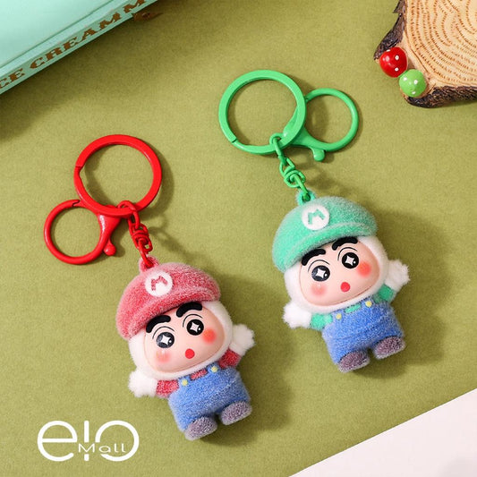 Gantungan Kunci Bag Charm Karakter Kartun Shinchan Kostum Cosplay Mario