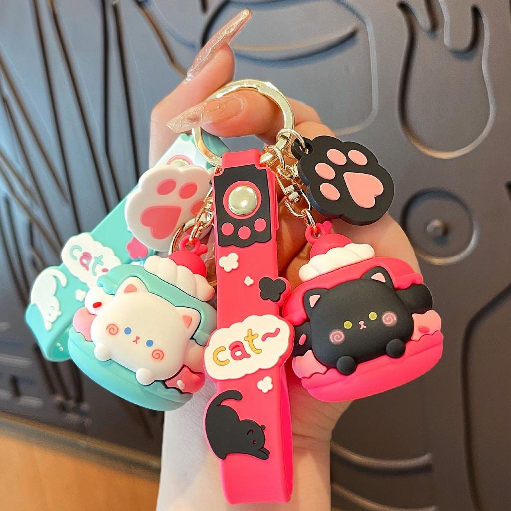 Gantungan Kunci Bag Charm Seri Cute Cat on Macaron