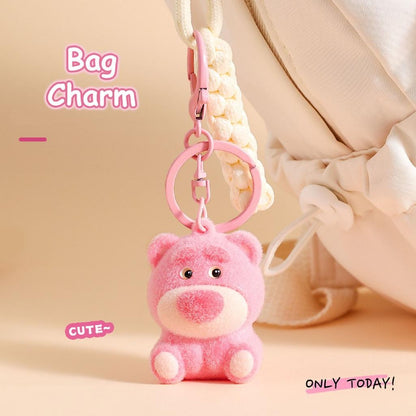 Gantungan Kunci Bag Charm Aksesori Tas Beruang Merah Pink Lotso