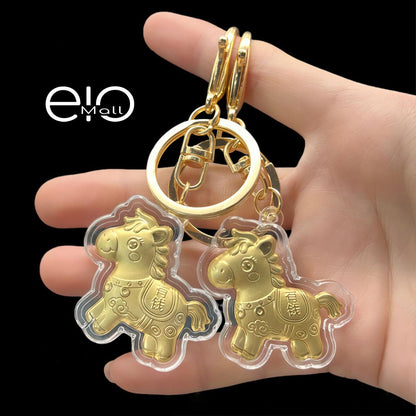 Gantungan Kunci Strap HP Kuda Emas Lucky Bag Charm Aksesori Tas