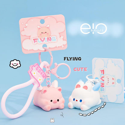 Gantungan Kunci Bag Charm Strap Seri Flying Piggy And Bunny