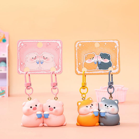 Gantungan Kunci Couple Pasangan Magnet Seri Piggy And Puppy