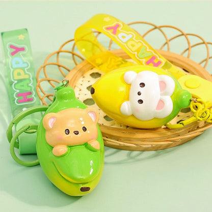 Gantungan Kunci Bag Charm Aksesori Tas Seri Pisang Dgn Strap