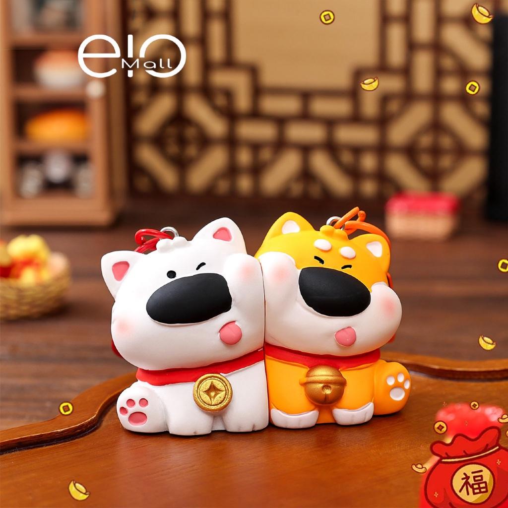 Gantungan Kunci Magnet Sepasang Seri Fortune Dog Aksesori Tas Souvenir Imlek