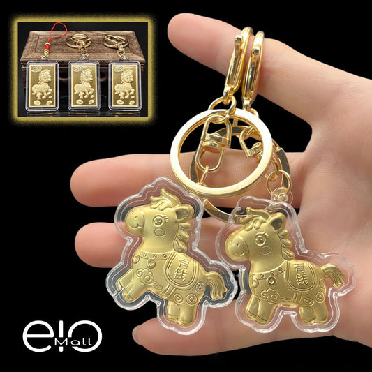 Gantungan Kunci Strap HP Kuda Emas Lucky Bag Charm Aksesori Tas