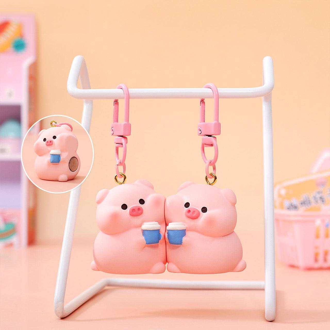 Gantungan Kunci Couple Pasangan Magnet Seri Piggy And Puppy