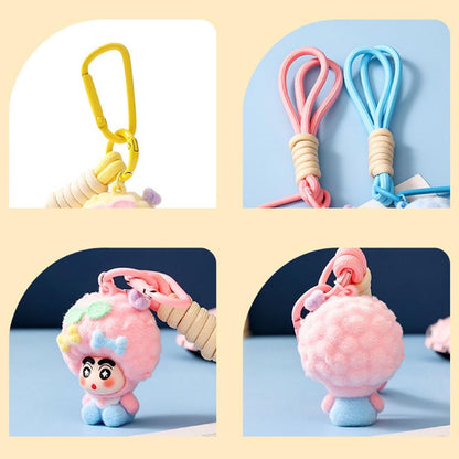 Gantungan Kunci Bag Charm Aksesori Tas Shinchan Kribo Dgn Pita