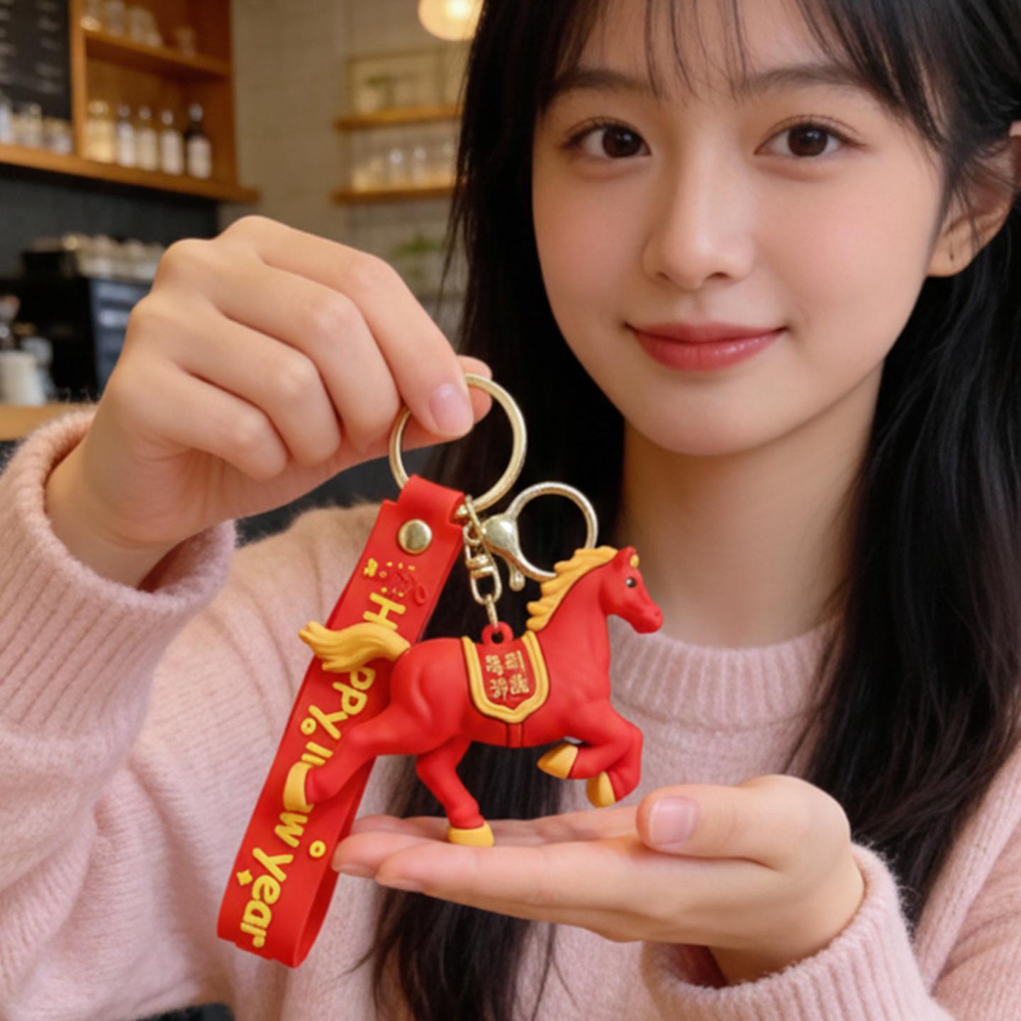 Gantungan Kunci Bag Charm Model Kuda Shio Imlek Souvenir Aksesori Gantungan Tas