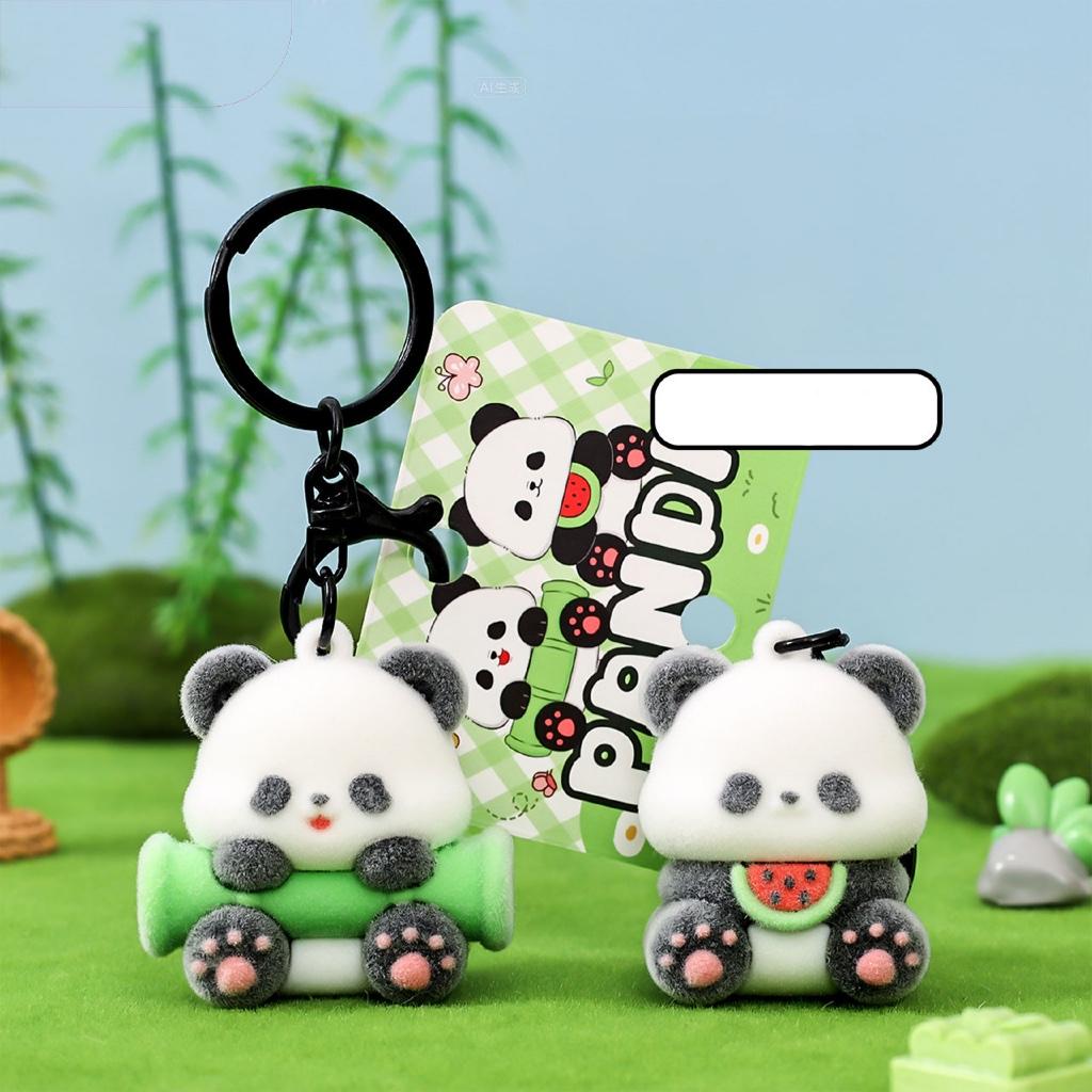 Gantungan Kunci Bag Charm Karakter Relaxing Panda in Bamboo Forest Aksesori Tas