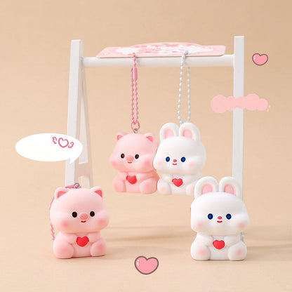 Gantungan Kunci Bag Charm Aksesori Tas Seri Pink Piggy And White Bunny