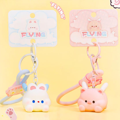 Gantungan Kunci Bag Charm Strap Seri Flying Piggy And Bunny
