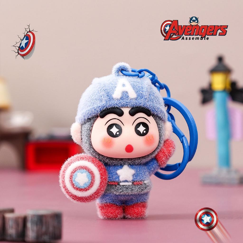 Gantungan Kunci Bag Charm Aksesori Tas Seri Shinchan Kostum Marver Ironman Captain America