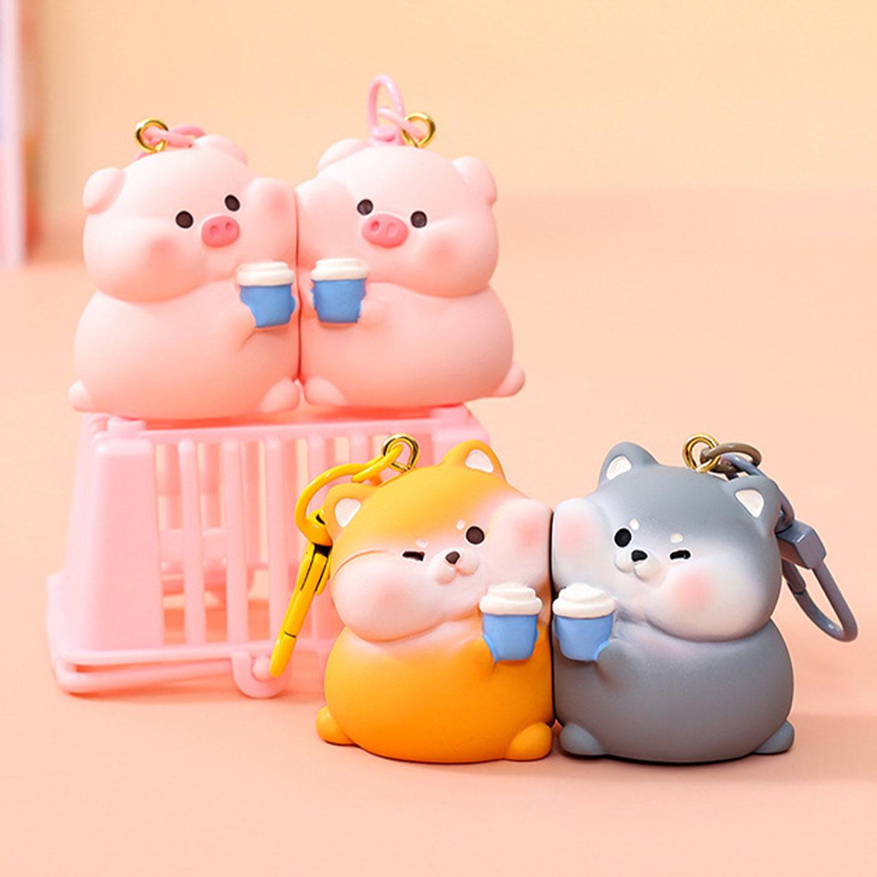 Gantungan Kunci Couple Pasangan Magnet Seri Piggy And Puppy
