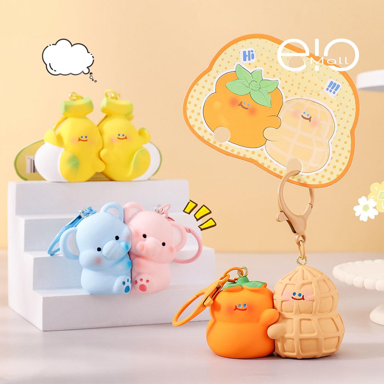 Gantungan Kunci Pasangan Couple Bag Charm Model Capybara Pink Pisang Gajah Kacang