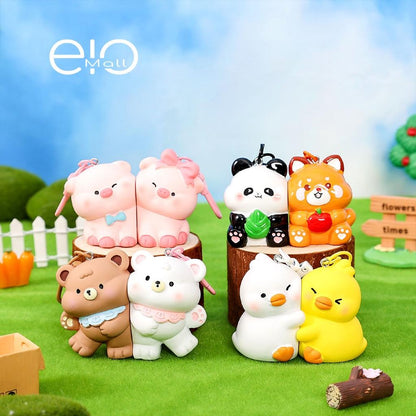 Gantungan Kunci Magnet Couple 1 Set Seri Cute Animal  Aksesori Tas Bag Charm Sepasang