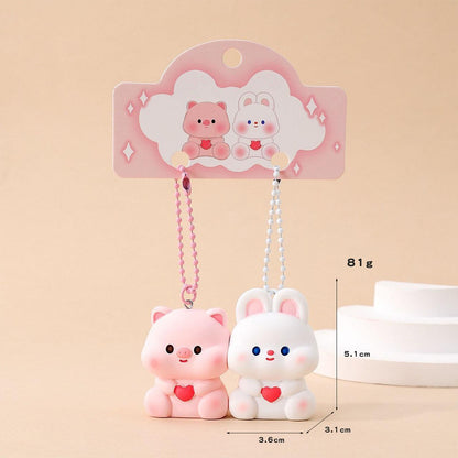 Gantungan Kunci Bag Charm Aksesori Tas Seri Pink Piggy And White Bunny