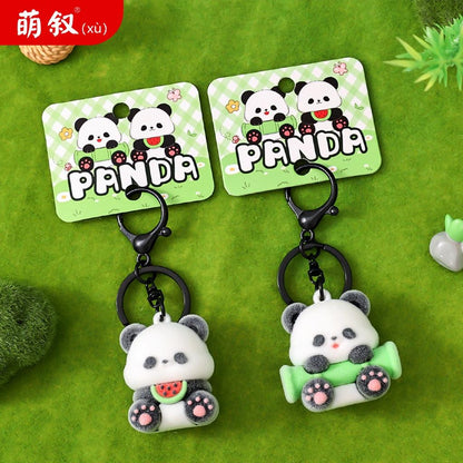 Gantungan Kunci Bag Charm Karakter Relaxing Panda in Bamboo Forest Aksesori Tas