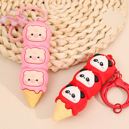 Gantungan Kunci Aksesori Tas Seri Piggy Panda Ice Cream