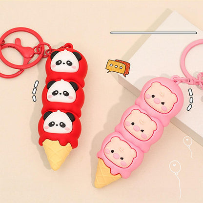 Gantungan Kunci Aksesori Tas Seri Piggy Panda Ice Cream