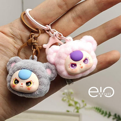 Gantungan Kunci Bag Charm Karakter Baby Three Head Aksesori Tas Keychain