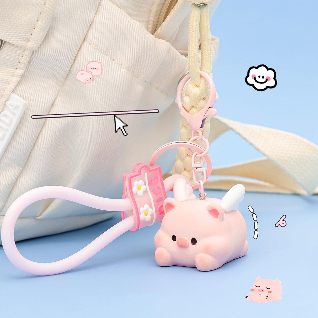 Gantungan Kunci Bag Charm Strap Seri Flying Piggy And Bunny