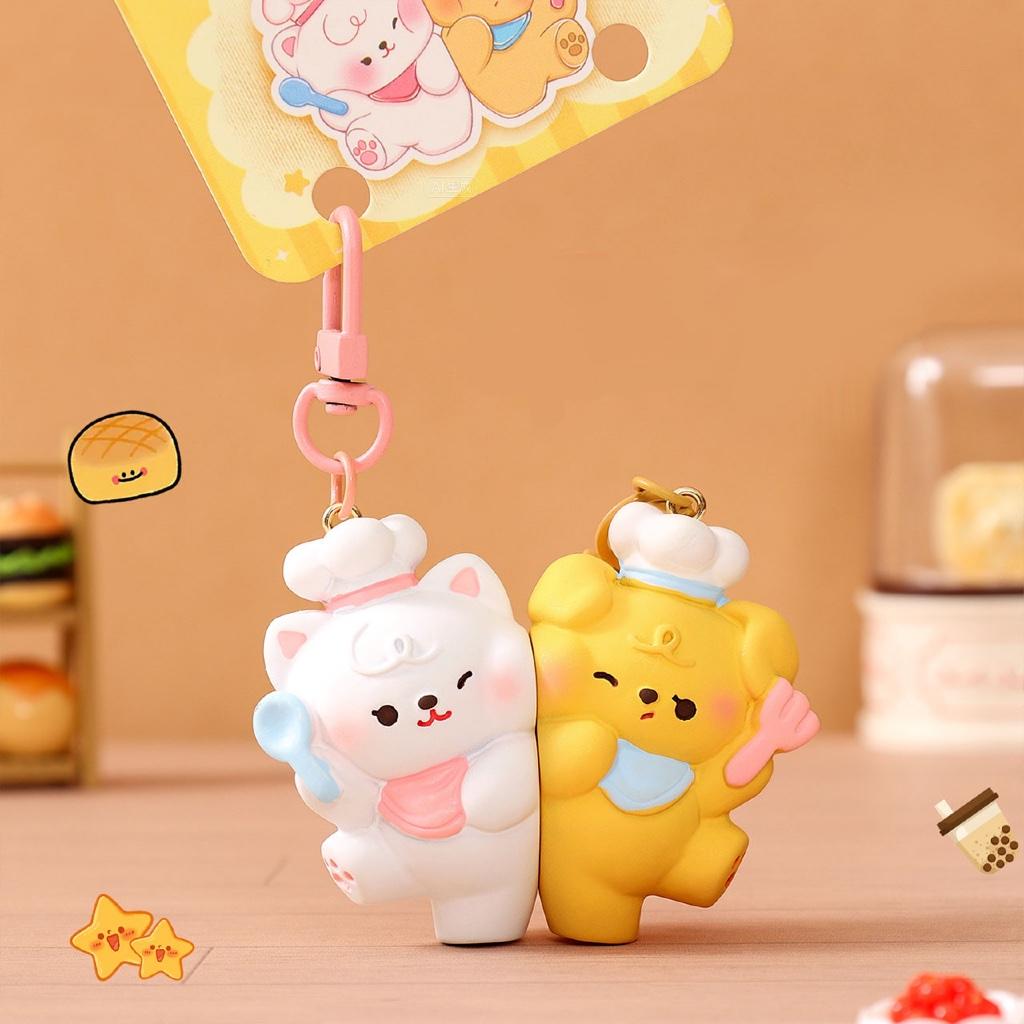 Gantungan Kunci Bag Charm Aksesori Tas Couple Dgn Magnet Seri Kitten Puppy Chef