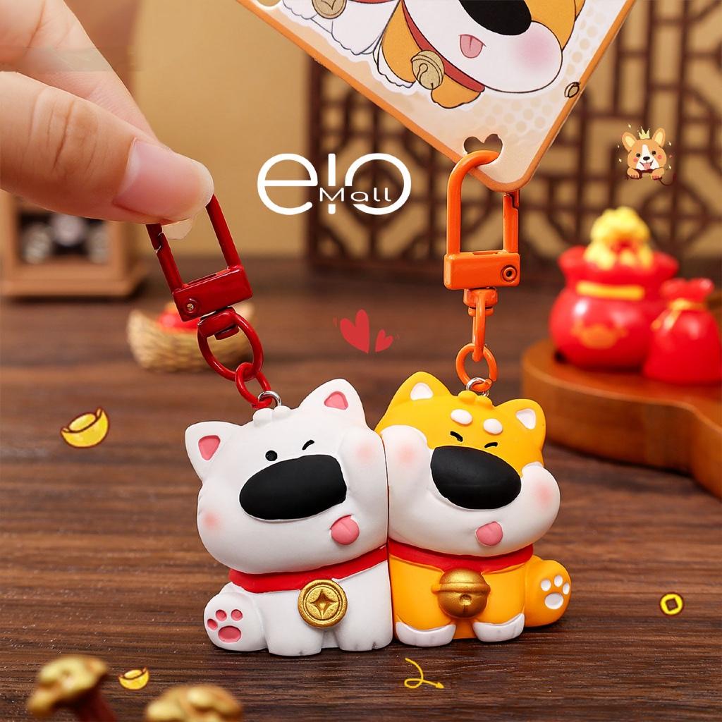 Gantungan Kunci Magnet Sepasang Seri Fortune Dog Aksesori Tas Souvenir Imlek