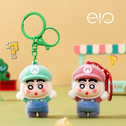 Gantungan Kunci Bag Charm Karakter Kartun Shinchan Kostum Cosplay Mario