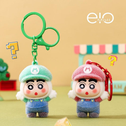 Gantungan Kunci Bag Charm Karakter Kartun Shinchan Kostum Cosplay Mario