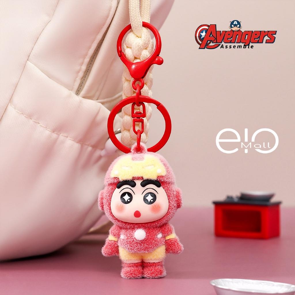 Gantungan Kunci Bag Charm Aksesori Tas Seri Shinchan Kostum Marver Ironman Captain America