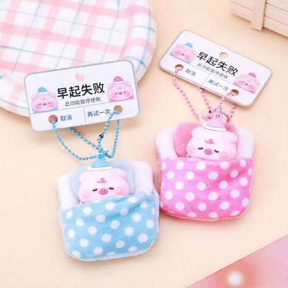 Gantungan Kunci Bag Charm 2 In 1 Set Cute Piggy And Sleeping Bag Aksesori Tas