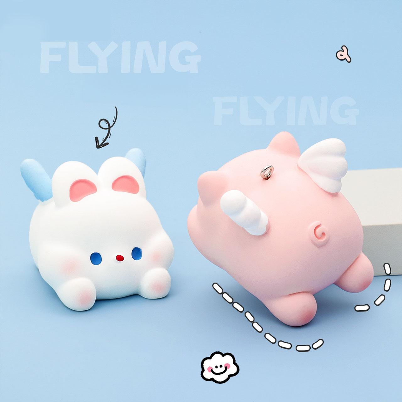 Gantungan Kunci Bag Charm Strap Seri Flying Piggy And Bunny