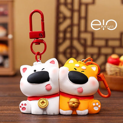Gantungan Kunci Magnet Sepasang Seri Fortune Dog Aksesori Tas Souvenir Imlek
