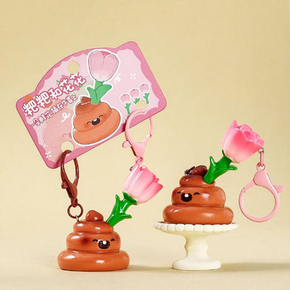 Gantungan Kunci Bag Charm Aksesori Tas Seri Poop Dan Bunga