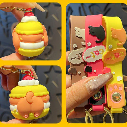 Gantungan Kunci Bag Charm Seri Cute Cat on Macaron