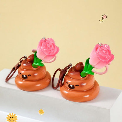 Gantungan Kunci Bag Charm Aksesori Tas Seri Poop Dan Bunga