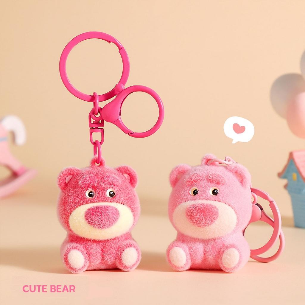 Gantungan Kunci Bag Charm Aksesori Tas Beruang Merah Pink Lotso